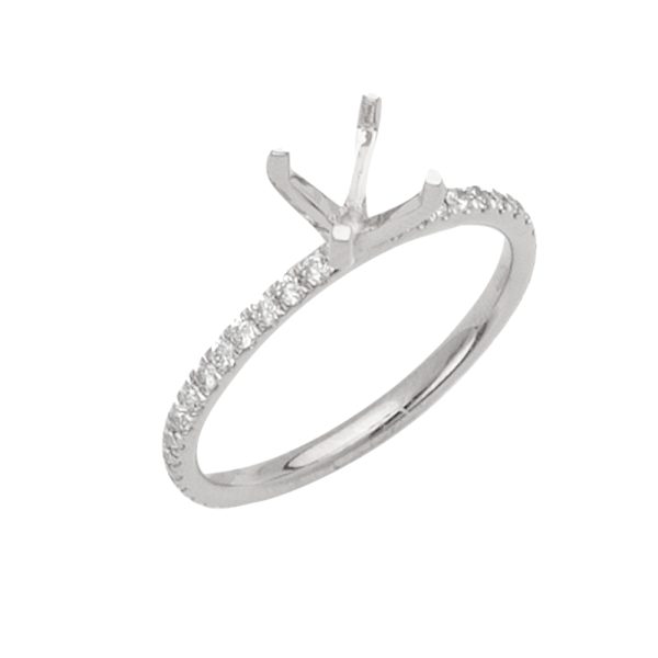 14KW 0.35CTW DIAMOND 4-PRONG SEMI MOUNT RING