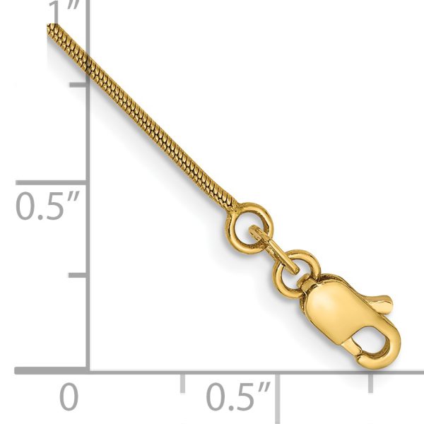 14k .9mm Round Snake Chain - Image 2