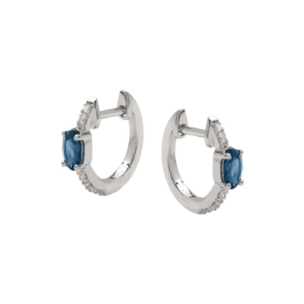 14KW 0.10CTW DIAMOND & BLUE SAPPHIRE LADIES