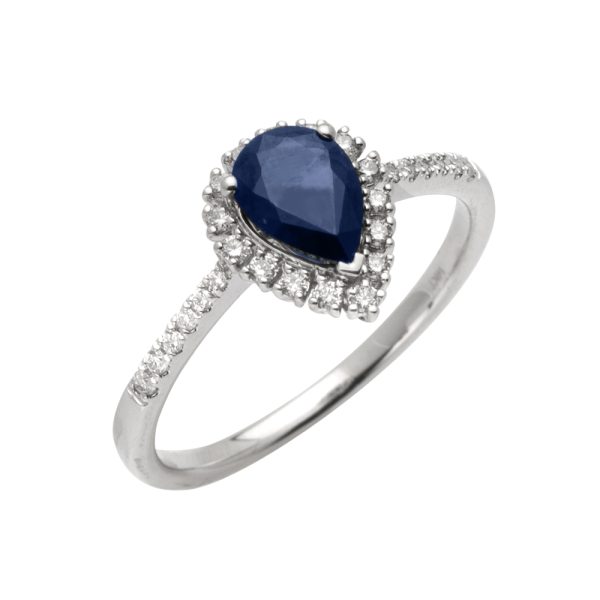 14KY 0.16CTW DIAMOND & SAPPHIRE LADIES RING