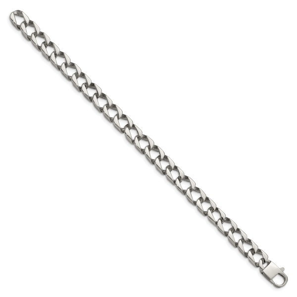 Stainless Steel Polished Square Link 8.5in Bracelet - Image 3
