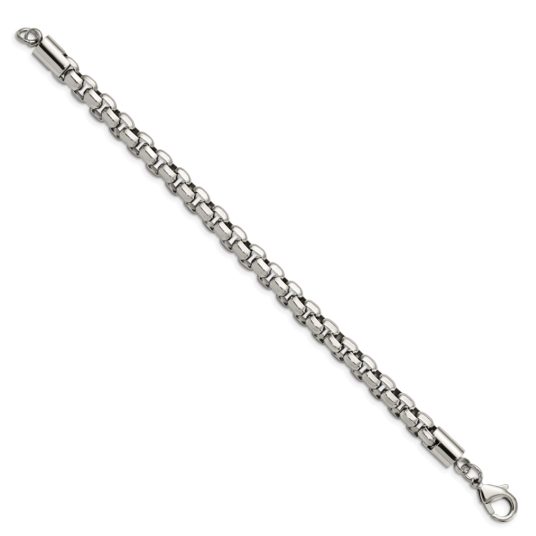 Stainless Steel Polished Fancy Rolo 8.75in Bracelet - Image 3