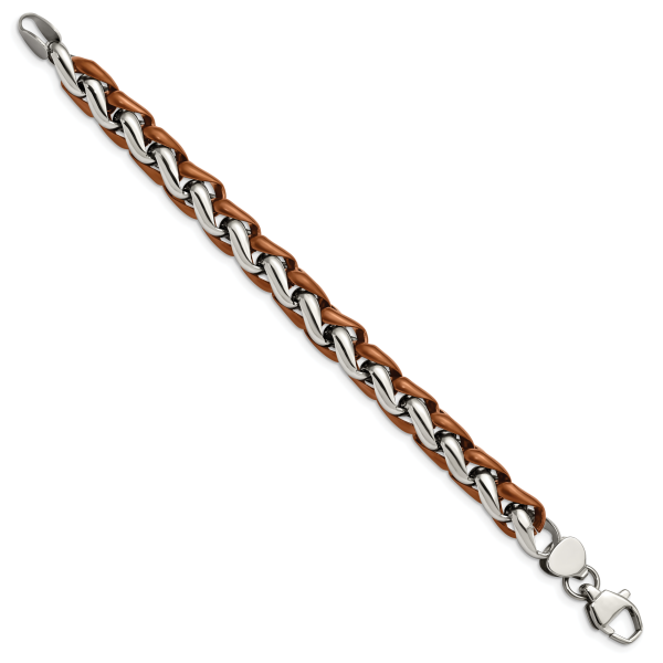 Stainless Steel Polished Brown IP-plated 8.25in Bracelet - Image 2