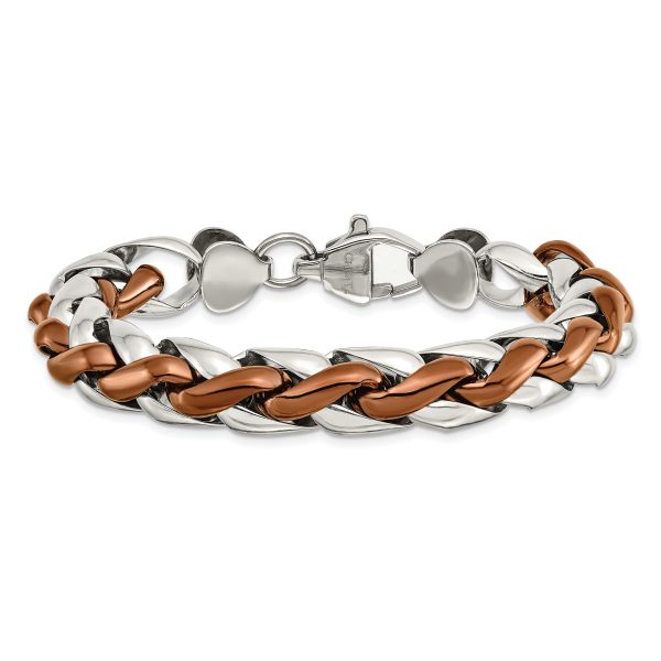 Stainless Steel Polished Brown IP-plated 8.25in Bracelet - Image 3