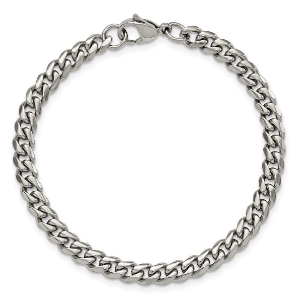 Stainless Steel Polished 6mm 8.25in Curb Bracelet - Image 3