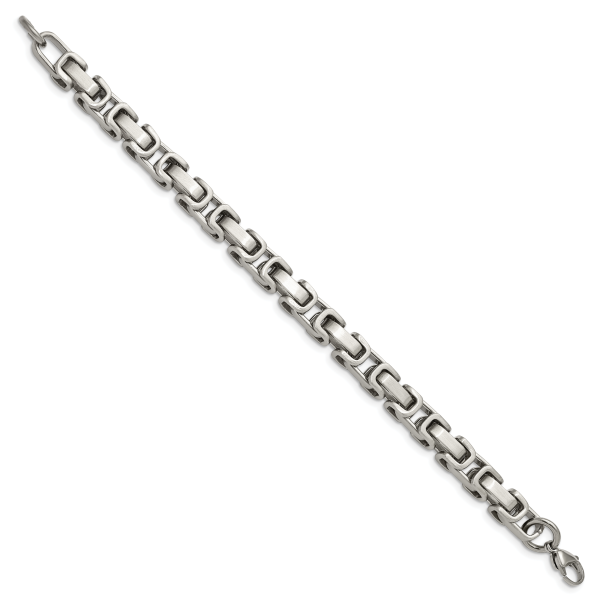 Stainless Steel Brushed and Polished 8.5in Bracelet - Image 2