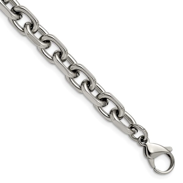 Stainless Steel Polished 8.5mm 8.75in Cable Bracelet