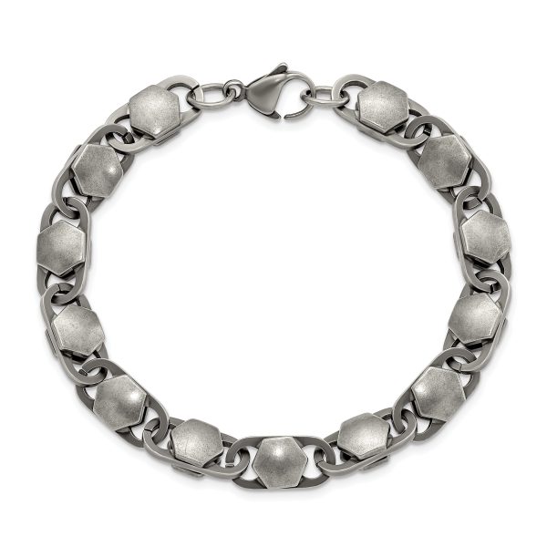 Stainless Steel Antiqued and Brushed 8.50mm 8.25in Bracelet - Image 3