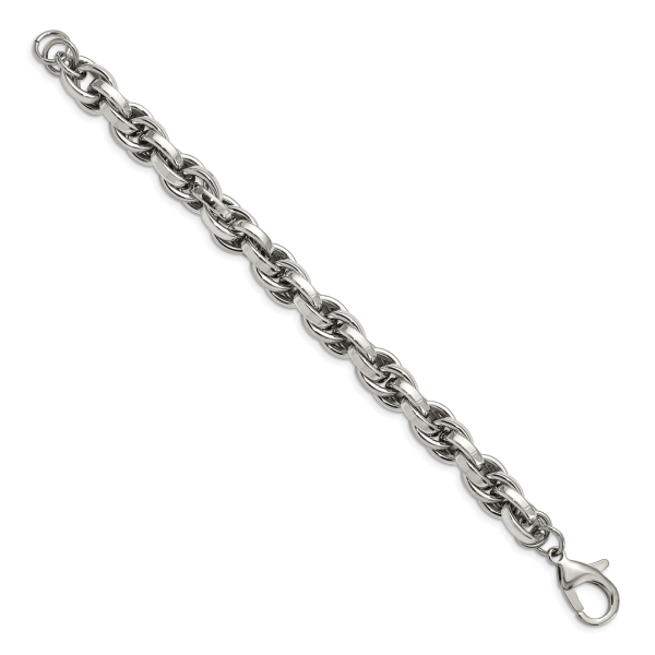 Stainless Steel Polished Oval Link 8.5in Bracelet - Image 3
