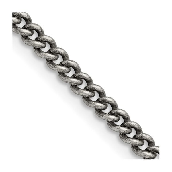 Stainless Steel Antiqued 4mm 24in Round Curb Chain