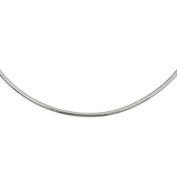 Stainless Steel Polished 6mm 18in Omega Necklace