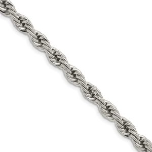 Stainless Steel Polished 6mm 20in Rope Chain