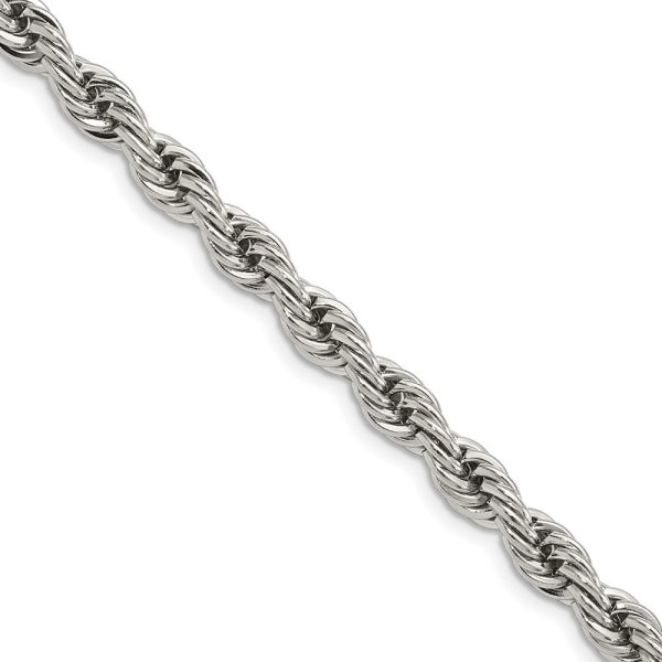 Stainless Steel Polished 6mm 22in Rope Chain