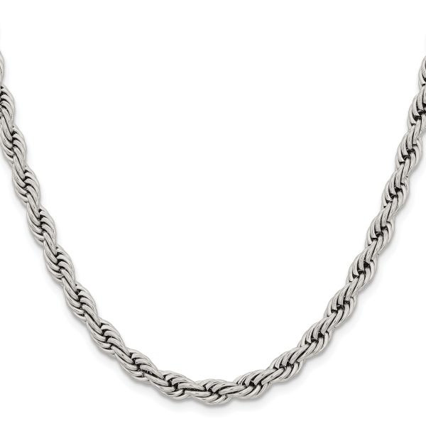Stainless Steel Polished 6mm 20in Rope Chain - Image 2