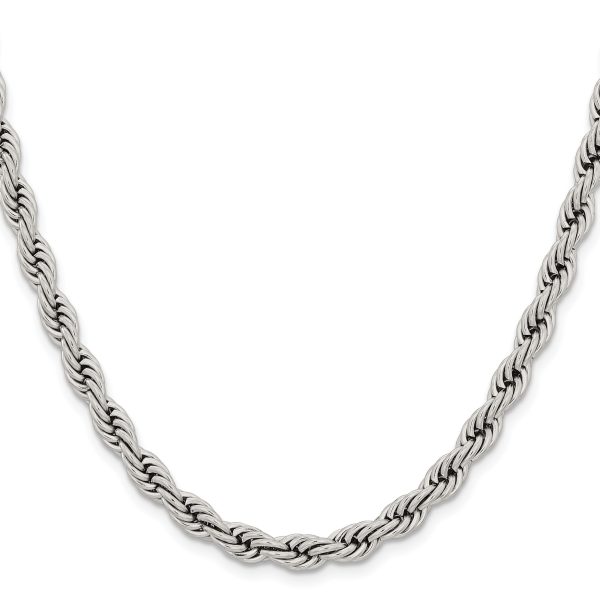 Stainless Steel Polished 6mm 22in Rope Chain - Image 2