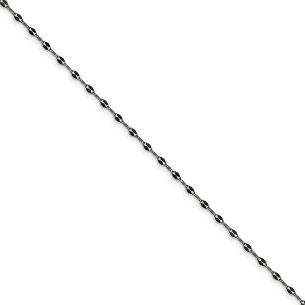 Stainless Steel Oxidized 2.5mm 18in Fancy Chain - Image 2