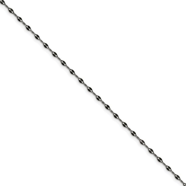 Stainless Steel Oxidized 2.5mm 16in Fancy Chain - Image 2