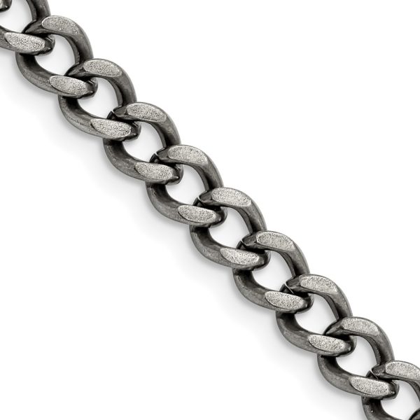 Stainless Steel Antiqued 6.7mm 24in Curb Chain