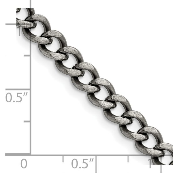 Stainless Steel Antiqued 6.7mm 20in Curb Chain - Image 2