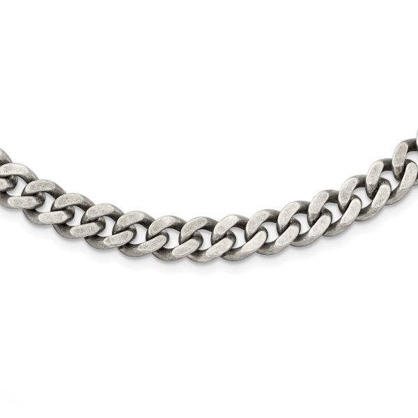 Stainless Steel Oxidized 9.25mm 20in Curb Chain - Image 2