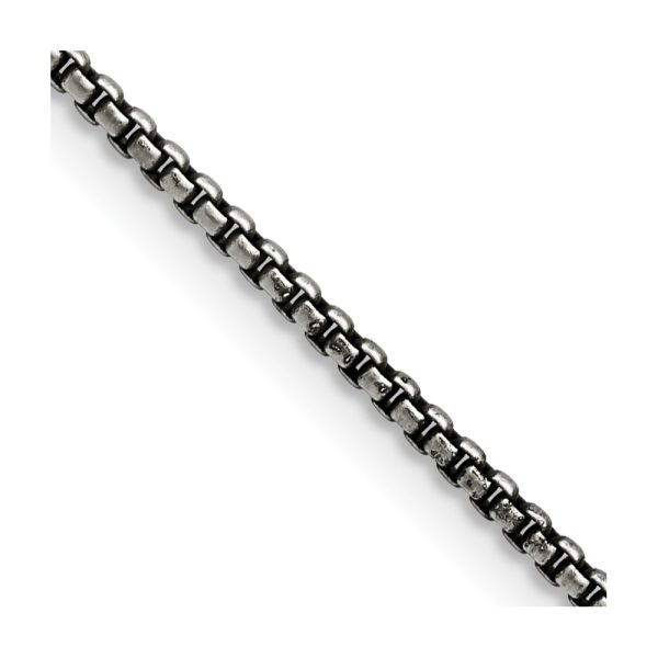 Stainless Steel Antiqued 2.25mm 20in Box Chain