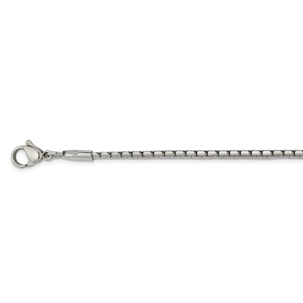 Stainless Steel Polished 2.5mm 18in Fancy Box Chain - Image 2