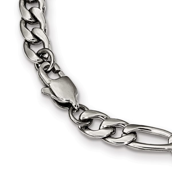 Stainless Steel Polished 24in Figaro Chain - Image 3