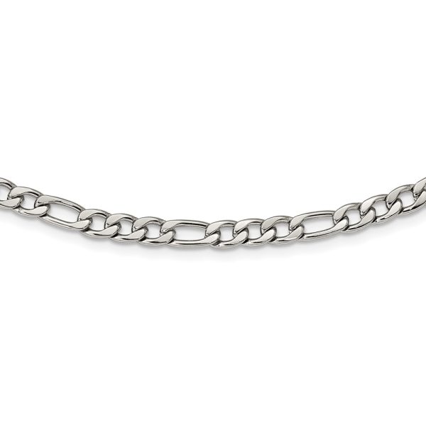 Stainless Steel Polished 24in Figaro Chain