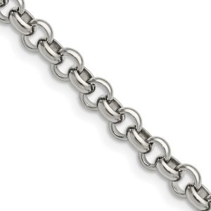 Stainless Steel Polished 6mm 18in Rolo Chain