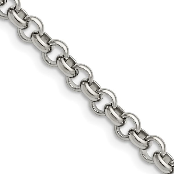 Stainless Steel Polished 6mm 18in Rolo Chain