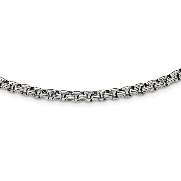 Stainless Steel Polished 24in Fancy Box Chain - Image 3