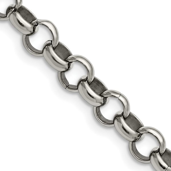 Stainless Steel Polished 8mm 18in Rolo Chain