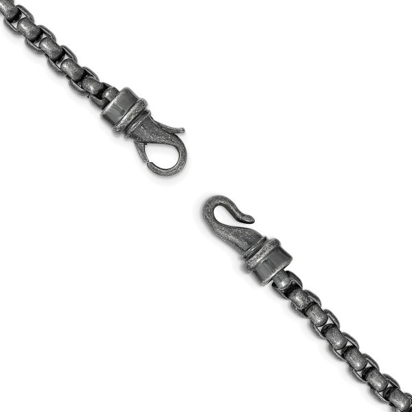 Stainless Steel Antiqued 24in Box Chain - Image 2