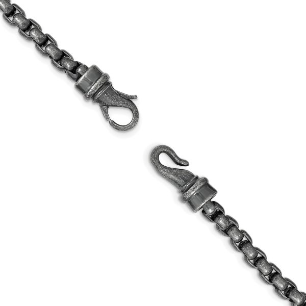 Stainless Steel Antiqued 24in Box Chain - Image 3