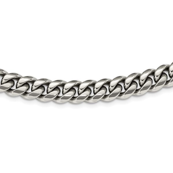 Stainless Steel Polished 24in Curb Chain Necklace