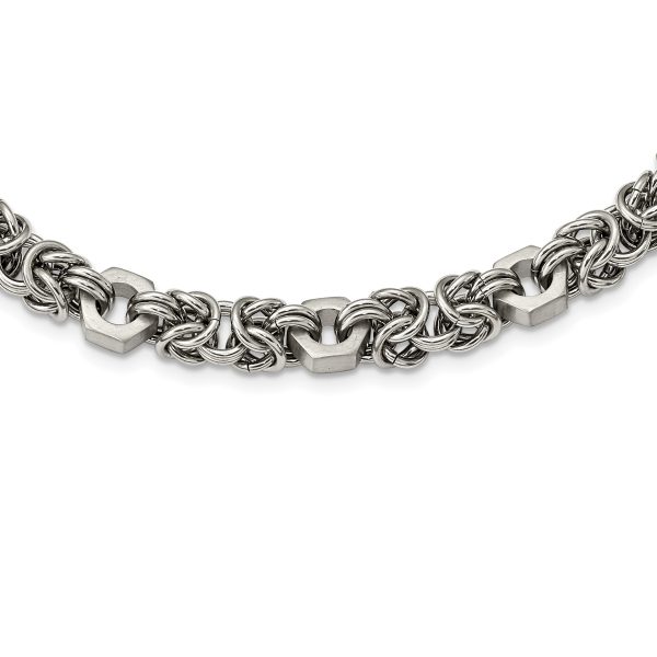 Stainless Steel Brushed and Polished 24in Necklace - Image 3