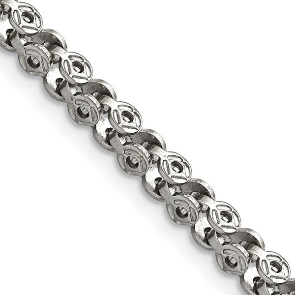 Stainless Steel Polished Fancy Circle Link 18in Chain