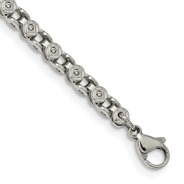 Stainless Steel Polished Fancy Circle Link 18in Chain - Image 2