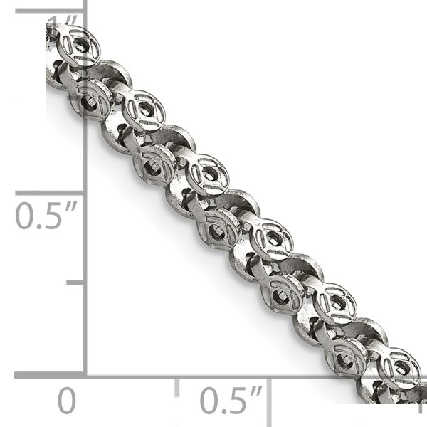 Stainless Steel Polished Fancy Circle Link 18in Chain - Image 4