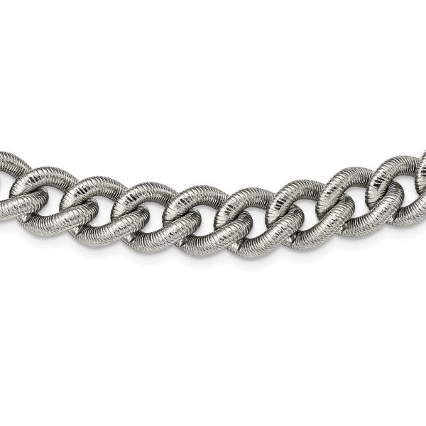 Stainless Steel Polished and Textured 14.5mm 23.75in Curb Chain