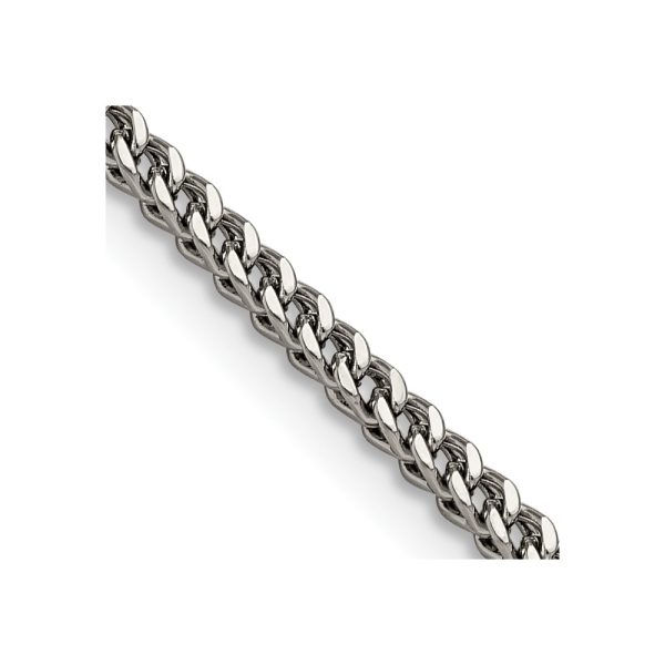 Stainless Steel Polished 2.5mm 24in Franco Chain