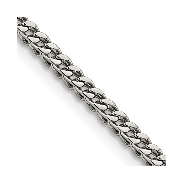 Stainless Steel Polished 3mm 24in Franco Chain