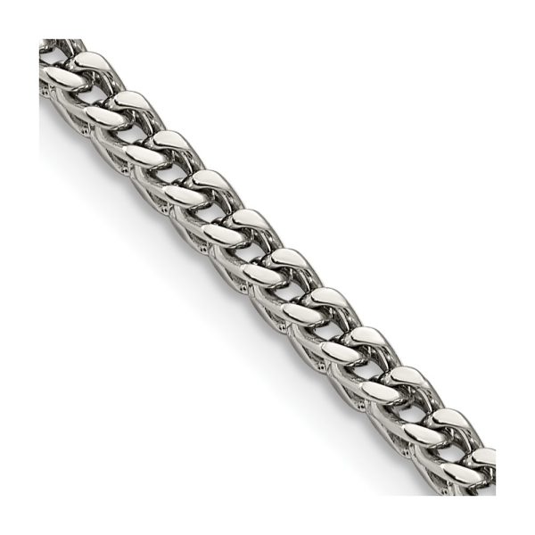 Stainless Steel Polished 4mm 24in Franco Chain