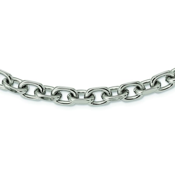 Stainless Steel Polished 8.5mm 24in Cable Chain - Image 2