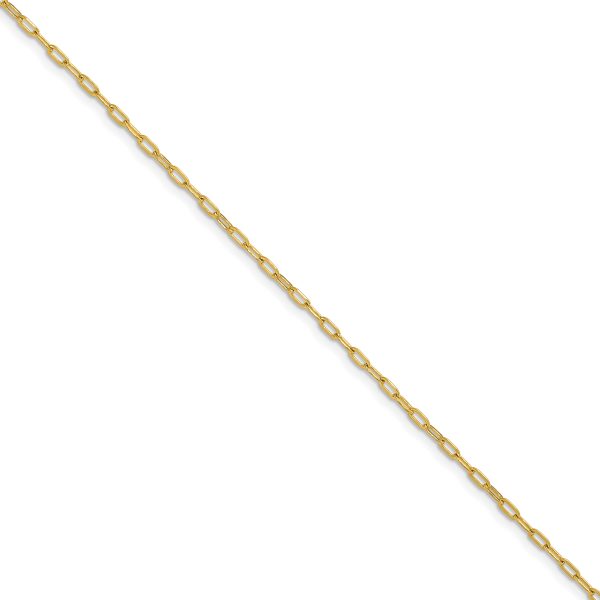 Stainless Steel Polished Yellow IP Open Link Paperclip 20in Chain Necklace - Image 2