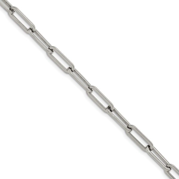 Stainless Steel Polished Open Link Paperclip 15in w/2in ext. Necklace - Image 2