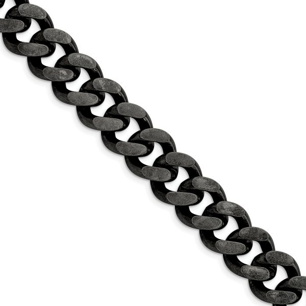 Stainless Steel Oxidized 13.75mm 24in Curb Chain - Image 2