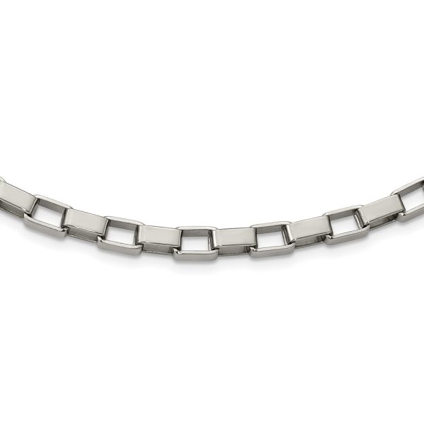 Stainless Steel Polished Square Link 22in Necklace