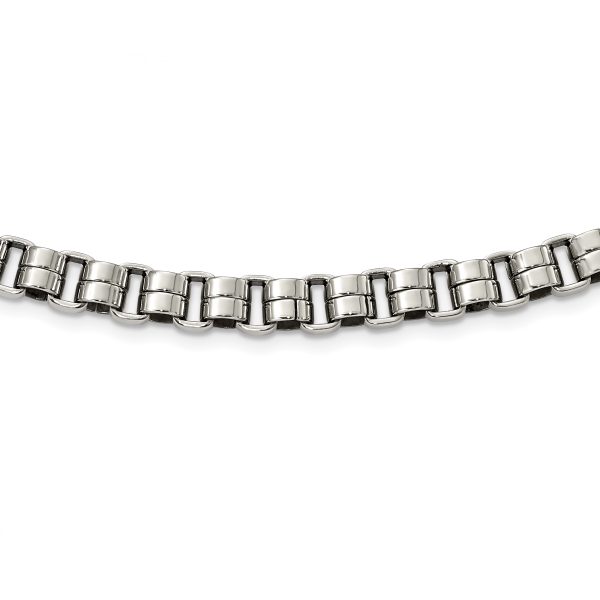 Stainless Steel Polished Circular Link 24in Necklace - Image 2