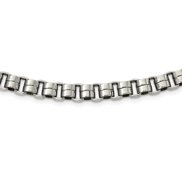 Stainless Steel Polished Circular Link 24in Necklace